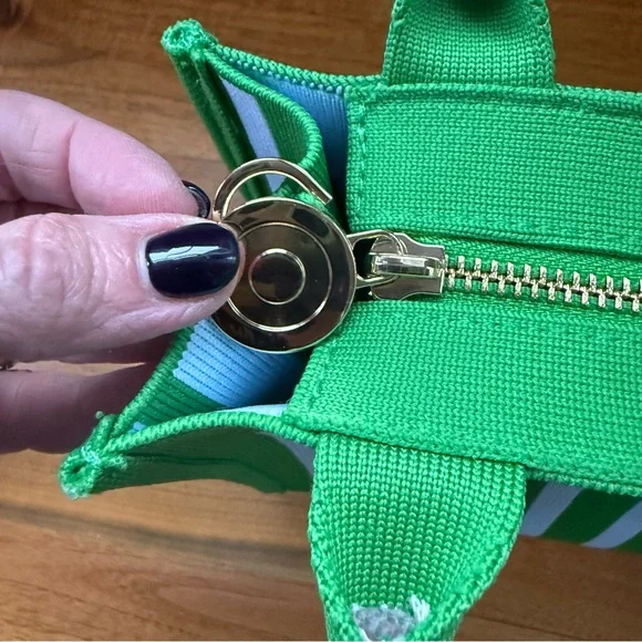 NWOT Kate Spade New York x Target Green and White Stripe Knit Crossbody Bag OS - Picture 12 of 16